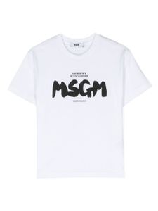 MSGM Kids t-shirt en coton à logo imprimé - Blanc