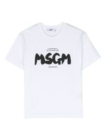 MSGM Kids t-shirt en coton à logo imprimé - Blanc