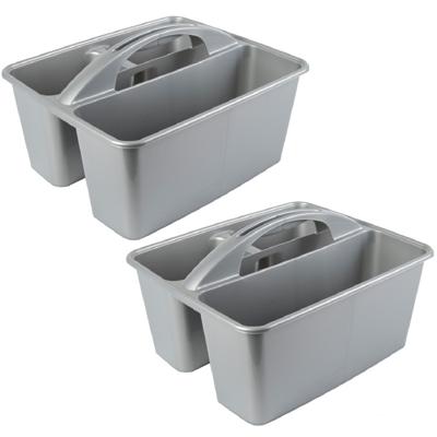 Opbergbox - 2x - kunststof - 6L - met handvat - opbergdoos - mand - Opbergbakken