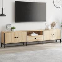 Tv-meubel met lade 200x25x44 cm bewerkt hout sonoma eikenkleur