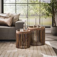 LifestyleFurn Bijzettafel 'Twiggy' Mangohout, Set van 2 stuks