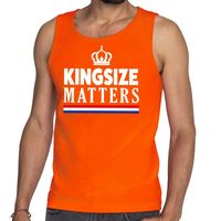 Oranje Koningsdag Kingsize matters tanktop voor heren - thumbnail