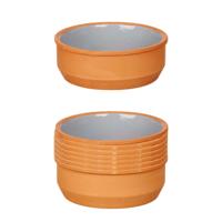 Tapas/creme brulee serveer schaaltjes - set van 12x - terracotta - grijs - 12 x 4 cm