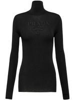 Prada pull en laine à col roulé - Noir