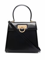 Ferragamo sac en cuir à fermoir Gancini - Noir