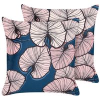 Beliani CHRYSANTHEMUM - Sierkussen-Blauw-Polyester