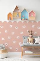 Behang Daisy Flowers Rol Perzik