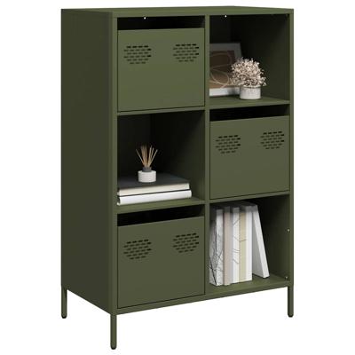 Hoge kast 68x39x103,5 cm staal olijfgroen