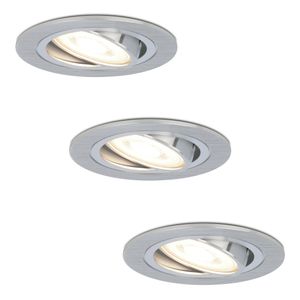 Set van 3 stuks dimbare LED inbouwspots Chandler met 5 Watt 4000K spot kantelbaar