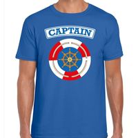 Kapitein/captain verkleed t-shirt blauw voor heren - thumbnail
