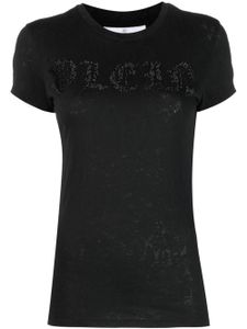 Philipp Plein t-shirt imprimé à logo strassé - Noir