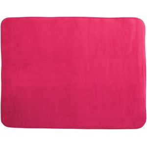 MSV Badkamerkleedje/badmat tapijt - voor op de vloer - fuchsia roze - 50 x 70 cm   -