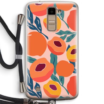 Perzik: LG K10 (2016) Transparant Hoesje met koord