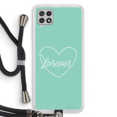 Forever heart pastel: Samsung Galaxy A22 4G Transparant Hoesje met koord