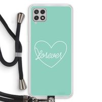 Forever heart pastel: Samsung Galaxy A22 4G Transparant Hoesje met koord