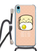 Sleep All Day: iPhone XR Transparant Hoesje met koord