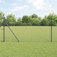 VidaXL Afrasteringspaal grijs 25 x 1 m (36 mm gaas) staal