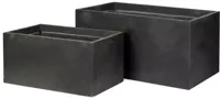 Mega Collections Plantenbak Clayfibre Bigular - L60 x B30 x H30 cm - Antraciet