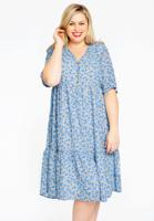 Yoek Jurk met volants DAISY | Blauw | Maat 54/56