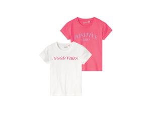 lupilu Meisjes T-shirts (110/116, Wit/roze)