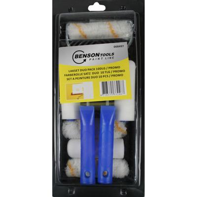 Benson Verfroller set - lakroller en schuimroller - 5 en 10 cm - verfbak met beugel