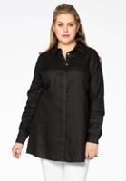 Yoek Overhemdblouse linnen | Zwart | Maat 42/44 Yoek Overhemdblouse linnen | Zwart | Maat 42/44