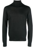 Corneliani pull en laine vierge à col roulé - Noir