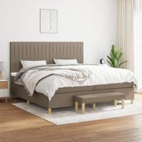Boxspring met matras stof taupe 200x200 cm