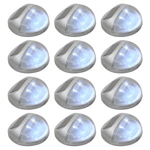 VidaXL Led-wandlampen solar rond zilver 12 st