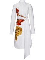 Ferragamo robe-chemise mi-longue imprimée - Blanc