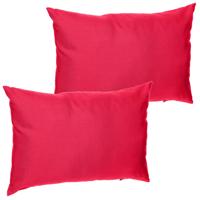 Hesperide Sierkussen - 2x - 30 x 50 cm - rood - polyester - uv/waterbestendig - binnen/buitenkussens