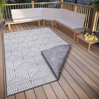 Dubbelzijdig Buitenkleed Flatweave - Zilver maat: 150x80cm - materiaal: Polypropyleen - Dekbed-Discounter.nl