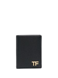 TOM FORD porte-cartes en cuir à plaque logo - Noir