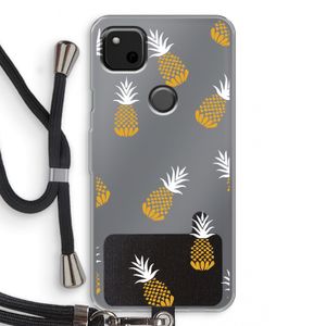 Ananasjes: Pixel 4a Transparant Hoesje met koord