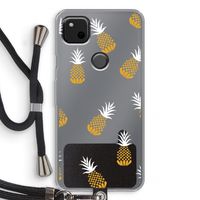 Ananasjes: Pixel 4a Transparant Hoesje met koord Ananasjes: Pixel 4a Transparant Hoesje met koord