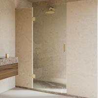 Douchedeur SaniClear Modern | 90x200 cm | Helder glas | Geborsteld messing beslag