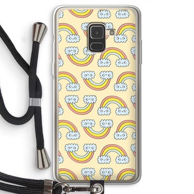 Regenboog: Samsung Galaxy A8 (2018) Transparant Hoesje met koord