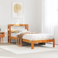 Bedframe zonder matras massief grenenhout wasbruin 100x200 cm