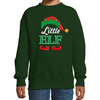 Little elf Kerstsweater / Kersttrui groen voor kinderen - thumbnail