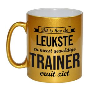 Gouden leukste en meest geweldige trainer cadeau koffiemok / theebeker 330 ml