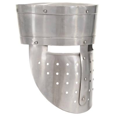 VidaXL Ridderhelm middeleeuws replica larp staal zilverkleurig