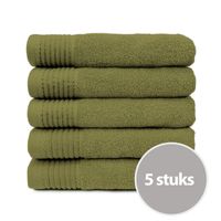 The One Handdoek 50x100 cm 450gram Olive Green (5 stuks) - thumbnail