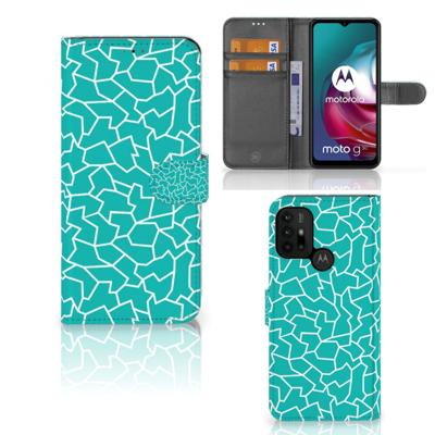 Motorola Moto G10 | G20 | G30 Hoesje Cracks Blue | Portemonnee hoesje
