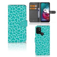 Motorola Moto G10 | G20 | G30 Hoesje Cracks Blue | Portemonnee hoesje Motorola Moto G10 | G20 | G30 Hoesje Cracks Blue | Portemonnee hoesje