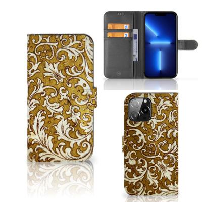 Wallet Case iPhone 13 Pro Max Barok Goud | Portemonnee hoesje Wallet Case iPhone 13 Pro Max Barok Goud | Portemonnee hoesje