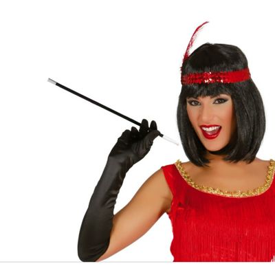Carnaval Sigaretten houder Flapper - zwart - charleston/jaren 20 stijl
