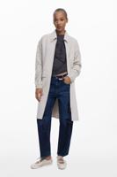 Lichte gecombineerde wollen jas - WHITE - L
