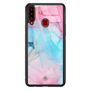 Samsung Galaxy A20s glazen hardcase - Marble colorbomb