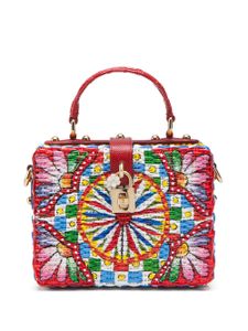 Dolce & Gabbana sac à main Dolce Box en osier - Rouge