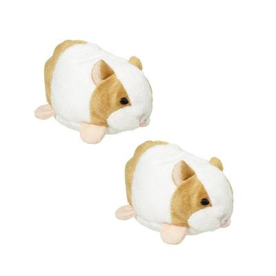 Nature Planet hamster knuffeltje - Set van 2x stuks - 10 cm - Pluche - knuffeldieren - speelgoed